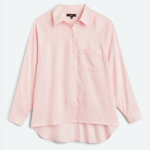 Lulus Works Well Oversized Long Sleeve Button-Up Top - Picture 1 of 4